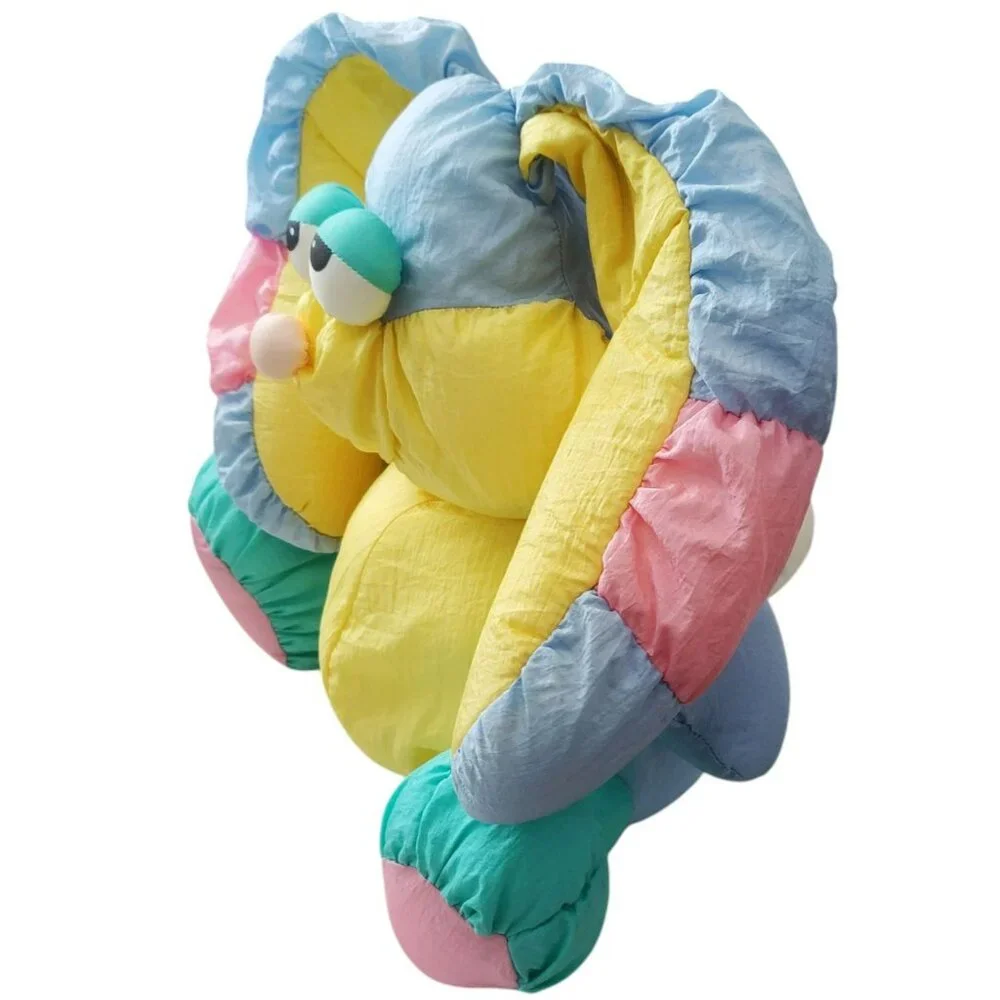 VTG Bunny Soft Dreams Pastel Puffy Parachute Easter Rabbit Nylon Stuffed Animal - Picture 2 of 12